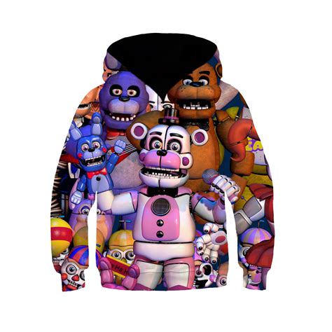 60 cotton; 40 polyester; Hand wash cold; dry flat;. . Five nights of freddy hoodies